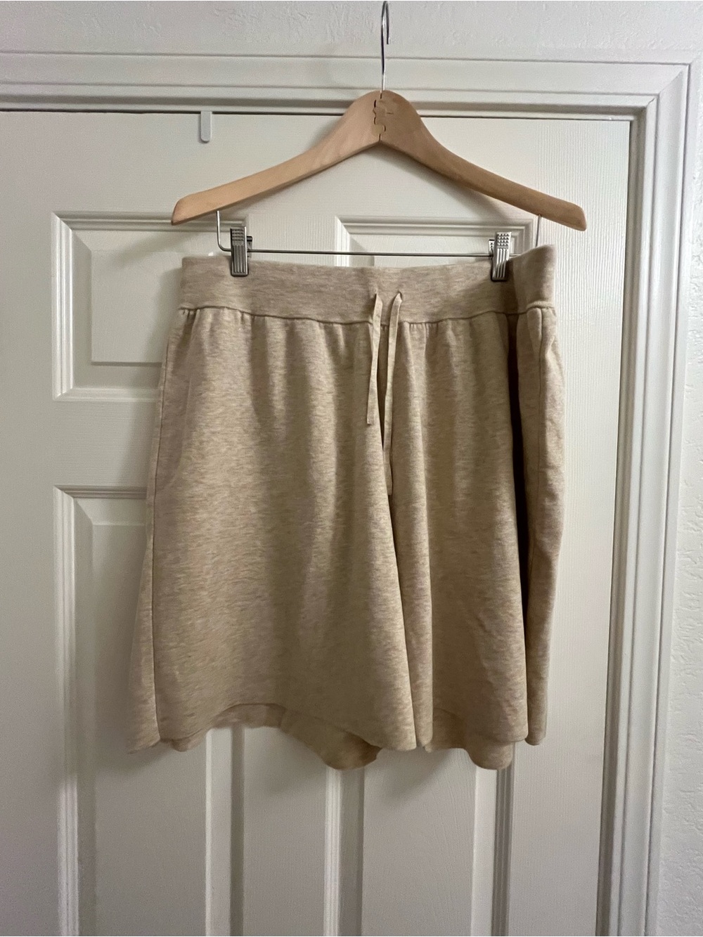 Jcrew Neutral Drawstring Wide Leg Knit Shorts Beige